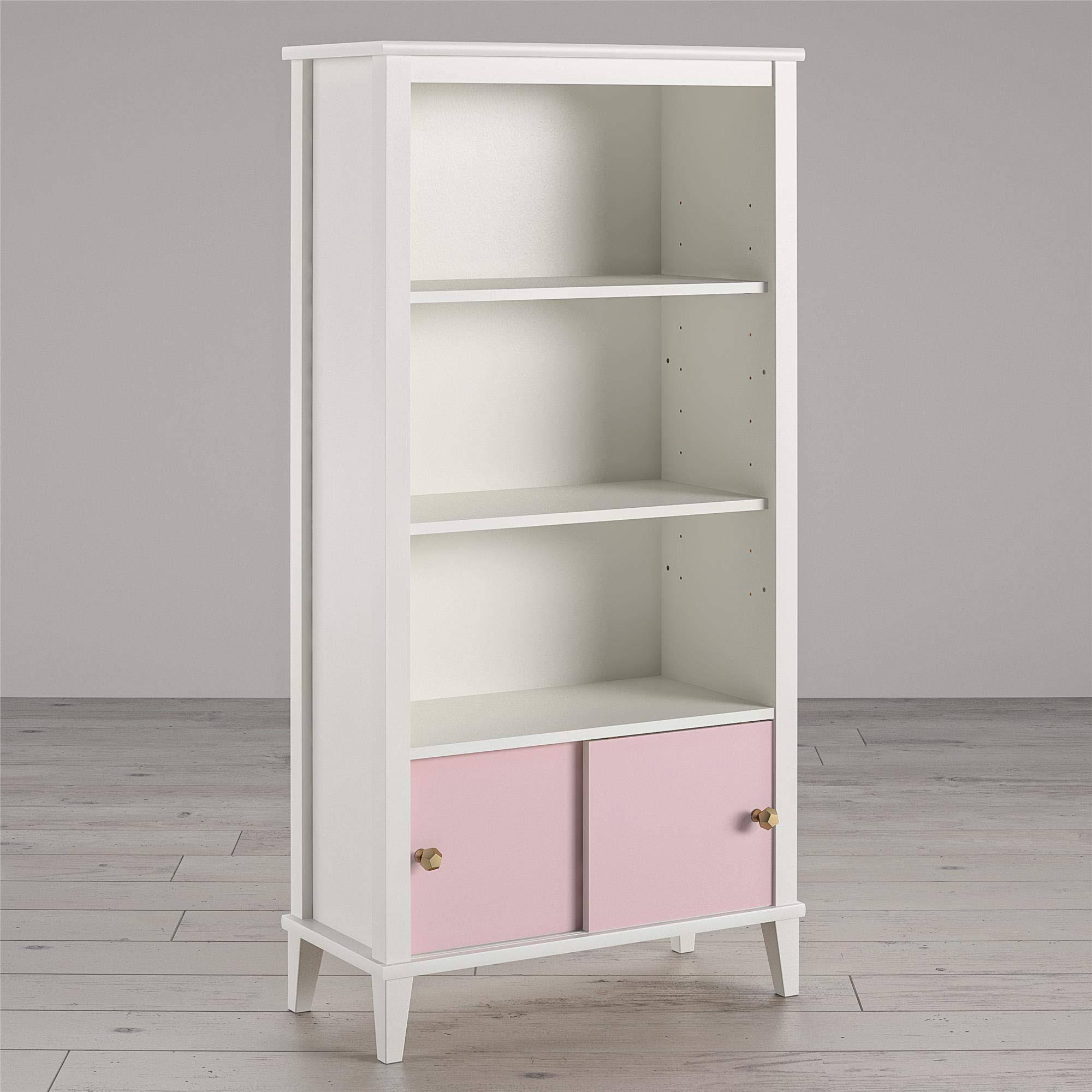 White Bookcase with Pink Doors F790244