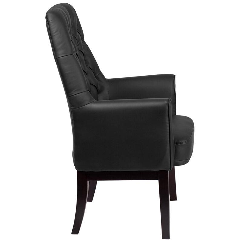 Brown Tufted Leather Side Reception Chair C9037