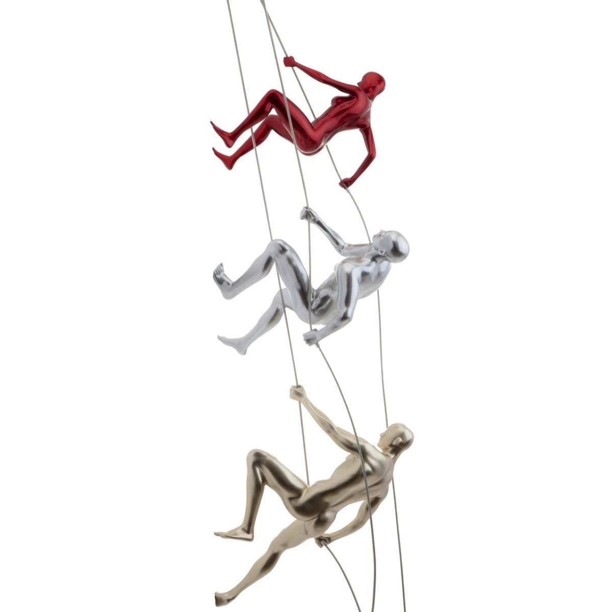 Metallic Red Climbing Woman Wall Decor P93161