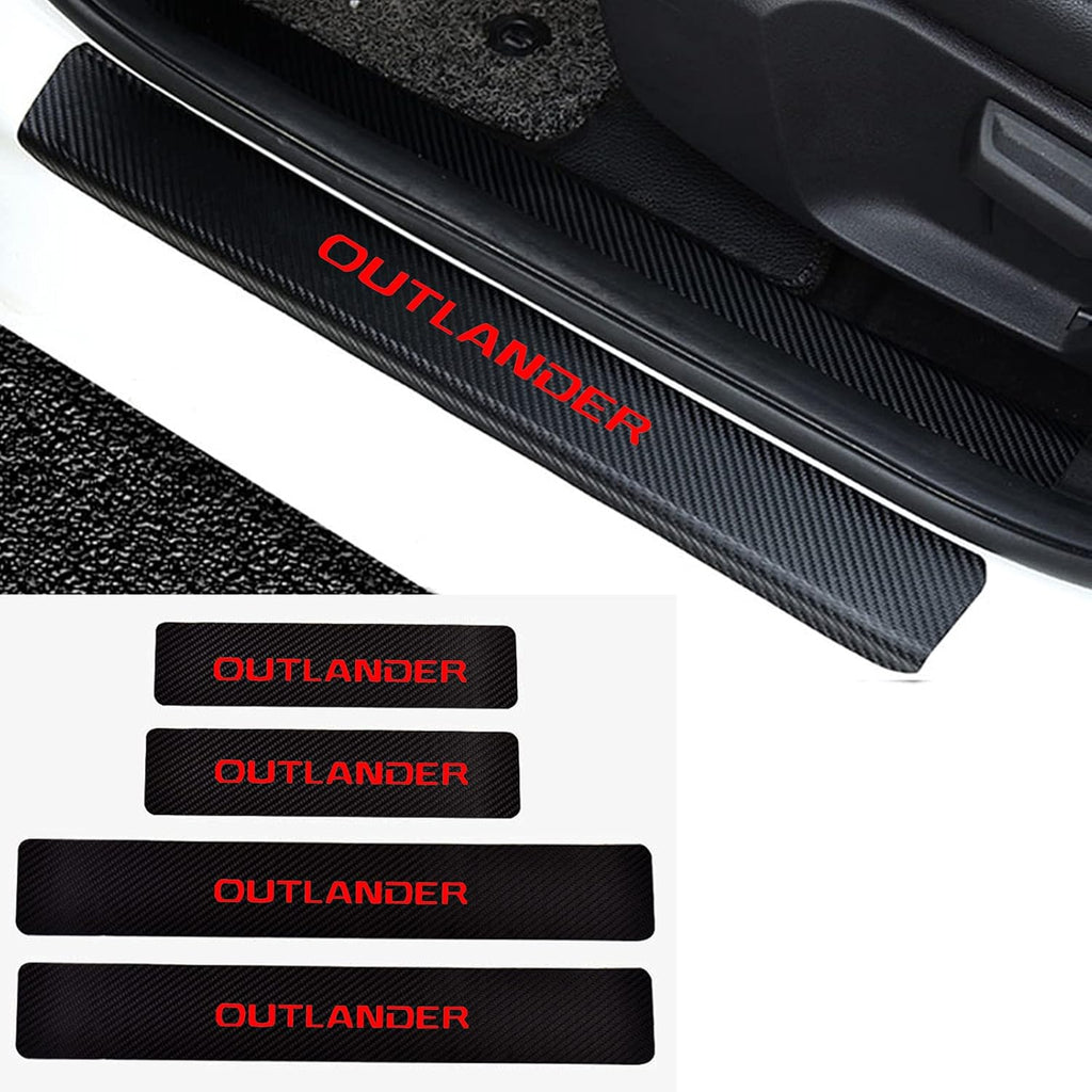 Carbon Fiber Leather Door Sill Scuff Plate Stickers Q57098