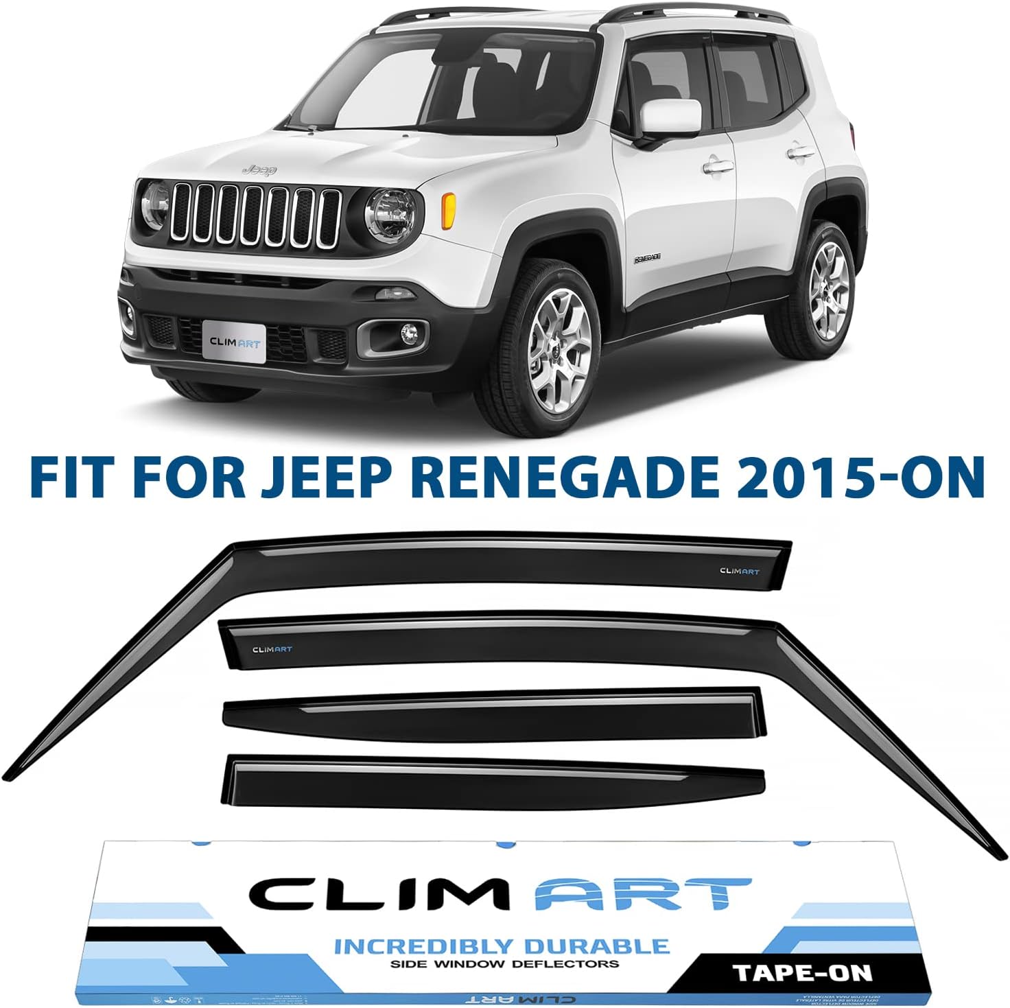 4 pcs Dark Smoke Rain Guards for Jeep Renegade 2015-2022 M846581