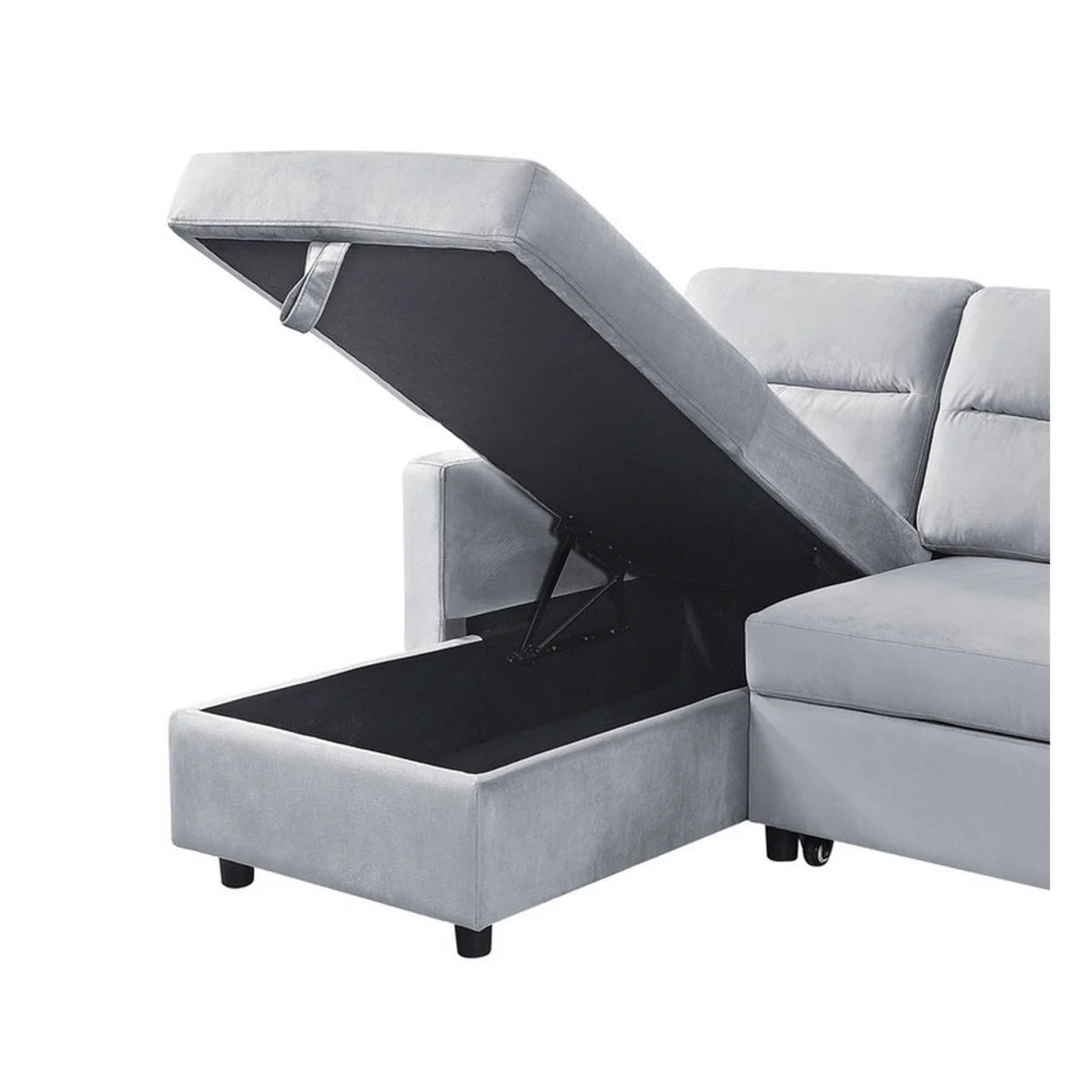 Gray Reversible Sleeper Sofa with Chaise W8930