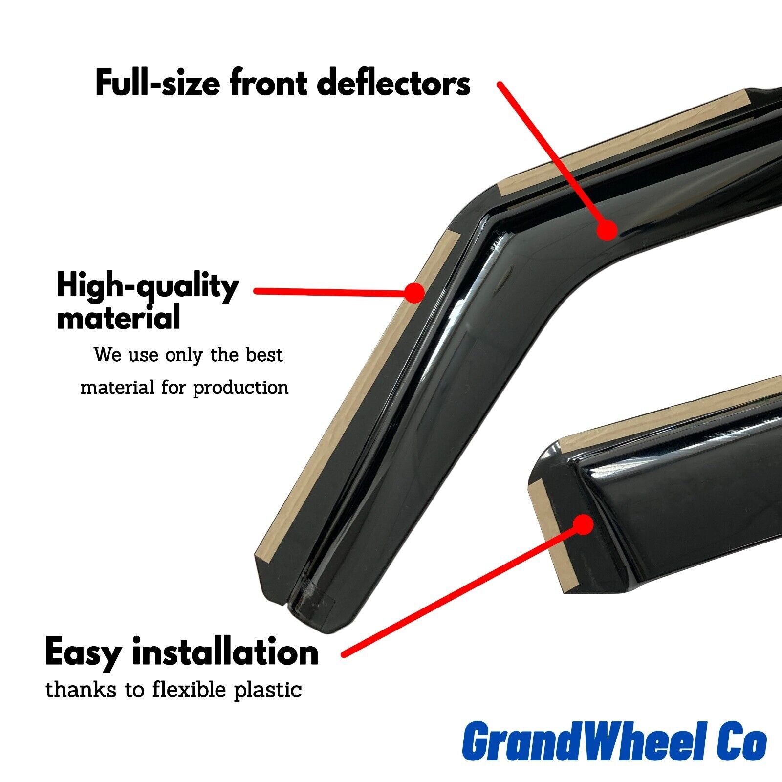Smoke Tinted In-channel Side Window Vent Visor Deflectors Rain Guards 4pcs V8194
