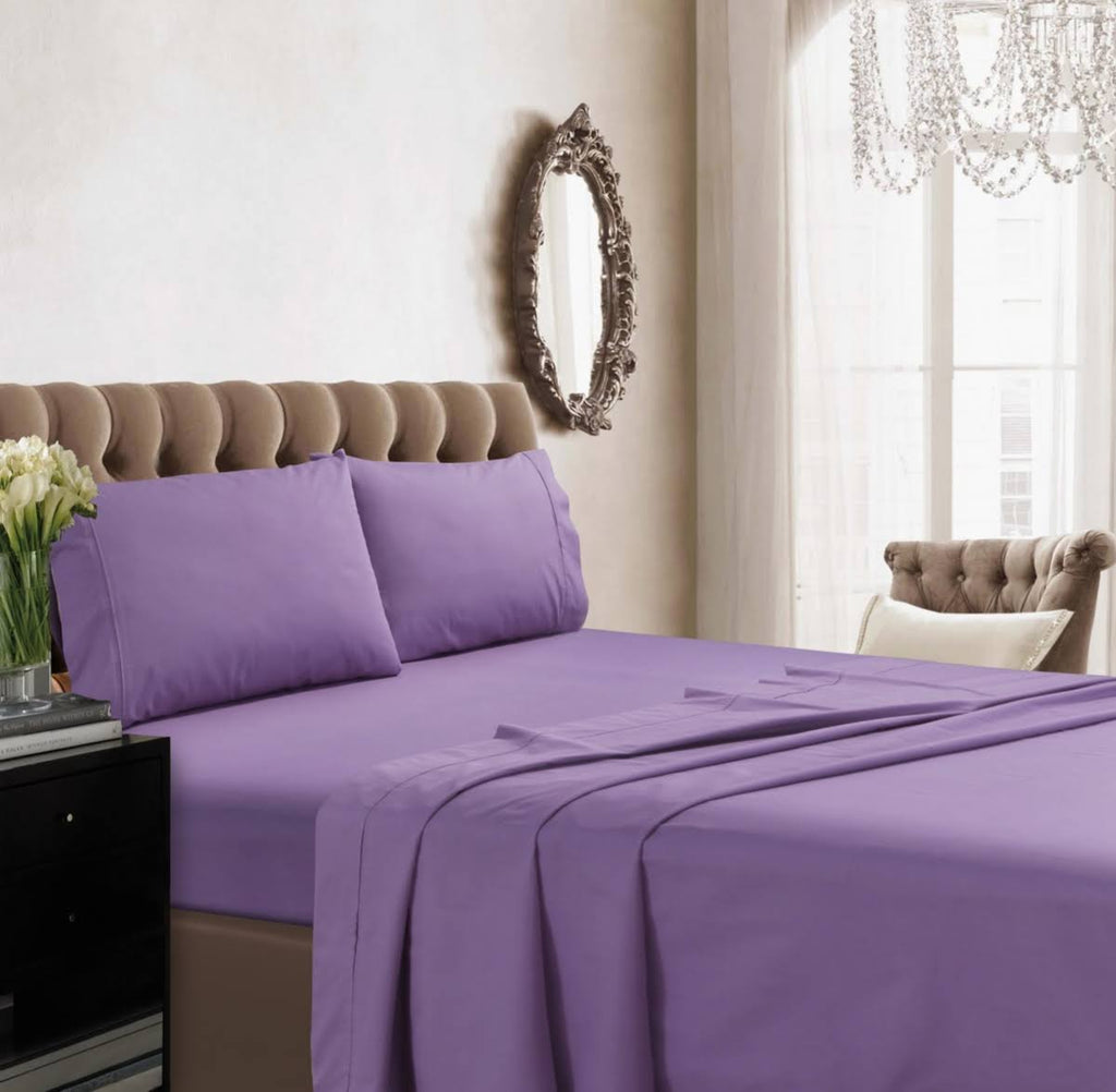 Light/Pastel Purple Percale Extra Deep Pocket Sheet Set E544