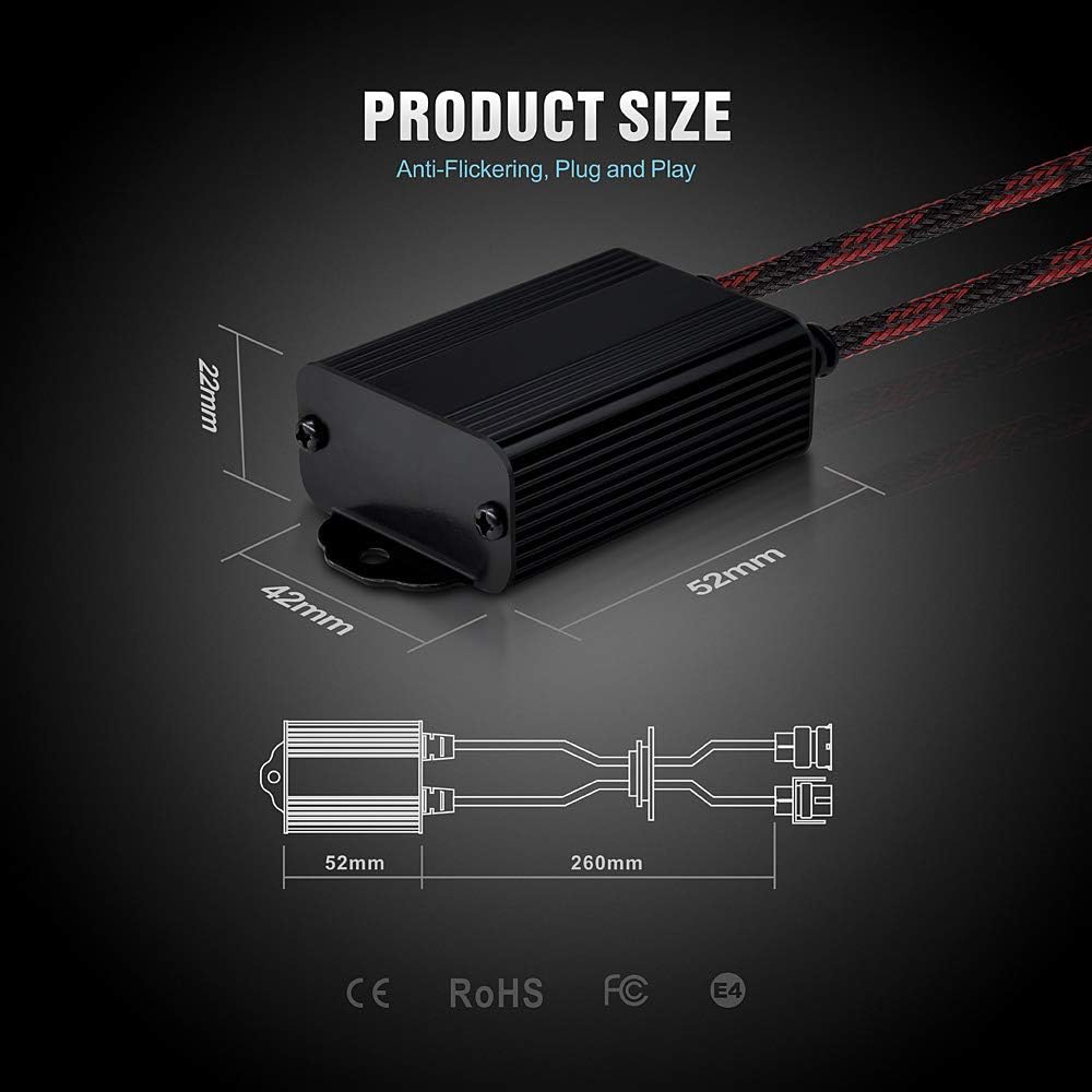 H11 H9 H8 LED Canbus Decoder Adapter Pack of 2 E9367