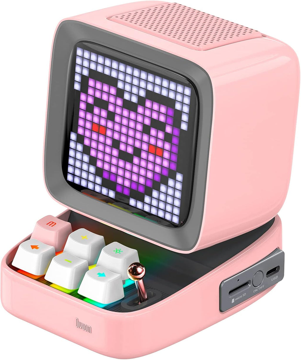 Blue Retro Pixel Art Bluetooth Speaker with 16X16 LED Screen W7716