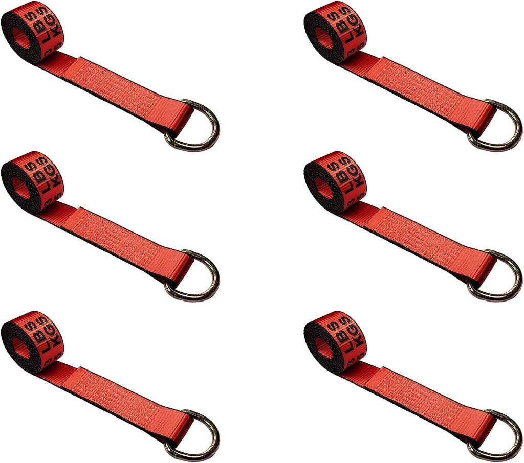2” x 10’ D-Ring Lasso Strap (Blue, 6 - Pack) E908