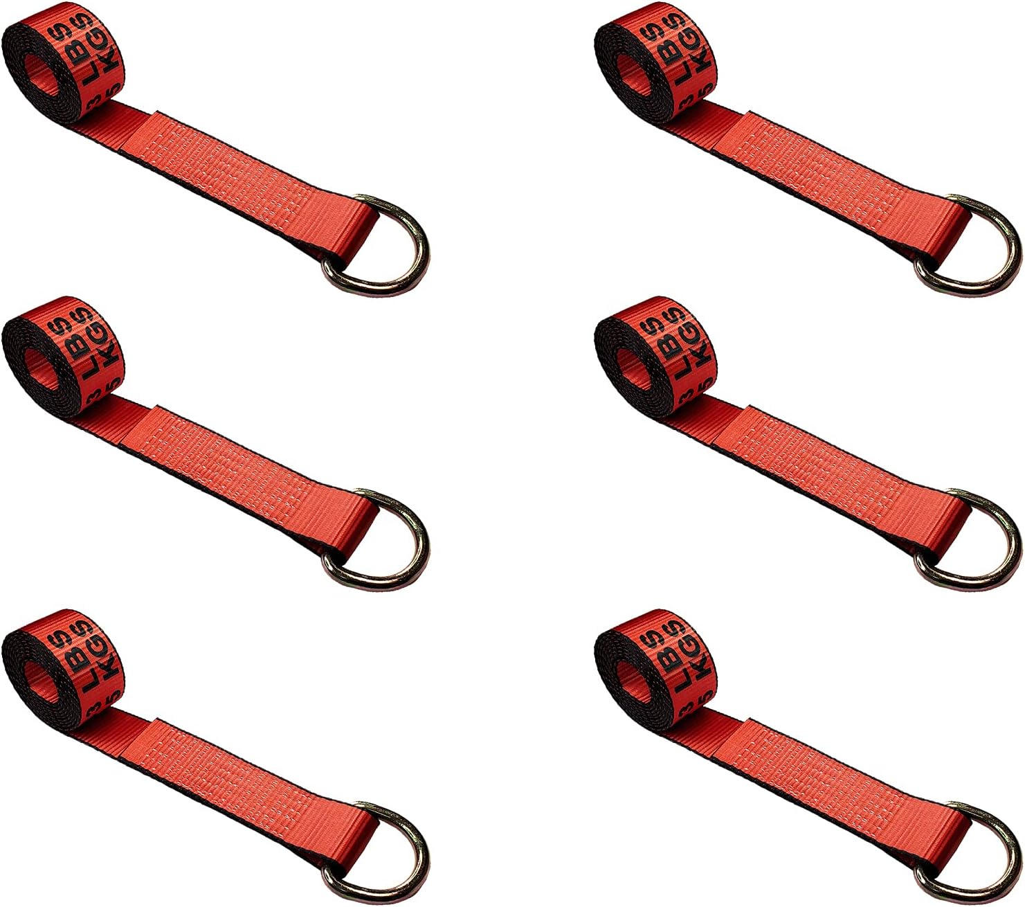 2” x 10’ D-Ring Lasso Strap (Blue, 6 - Pack) E908