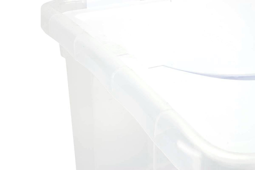 48 Quart Clear Hinged Lid Storage Box Tote (30 Pack) K337