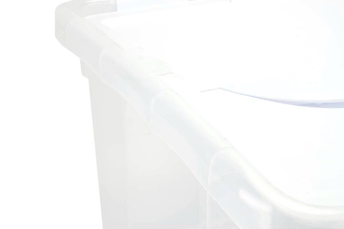 48 Quart Clear Hinged Lid Storage Box Tote (30 Pack) K337