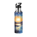 Blue Stainless Steel Insulated Water Bottle with Straw Lid H253942