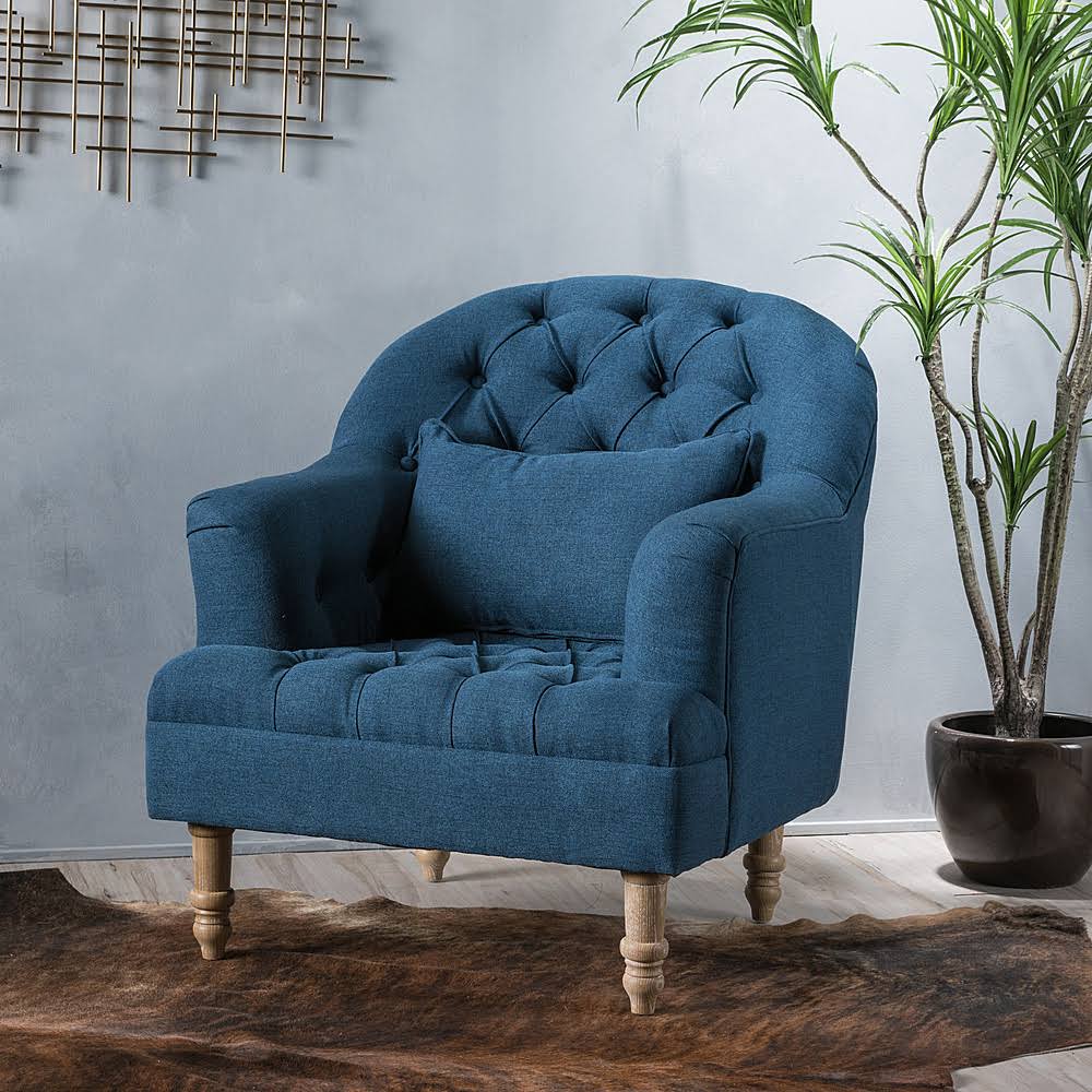 Tufted Club Chair in Dark Blue B7452