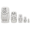 5 Unpainted Wooden Nesting Dolls Matryoshka 4.75 Inches J827