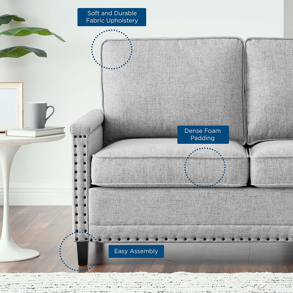 Light Gray Upholstered Fabric Loveseat C916