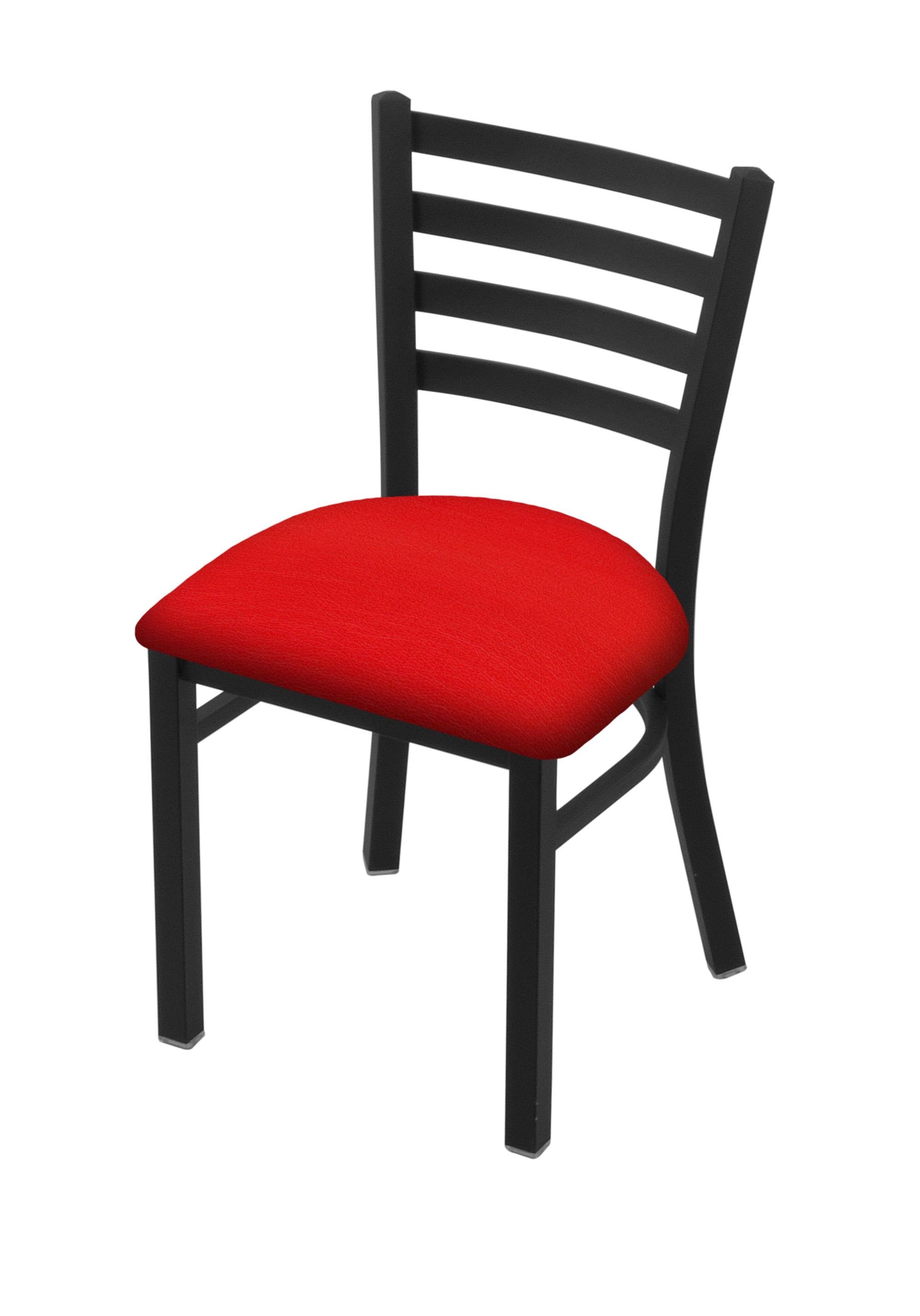 Black Wrinkle Finish Chair with Canter Red Seat D882