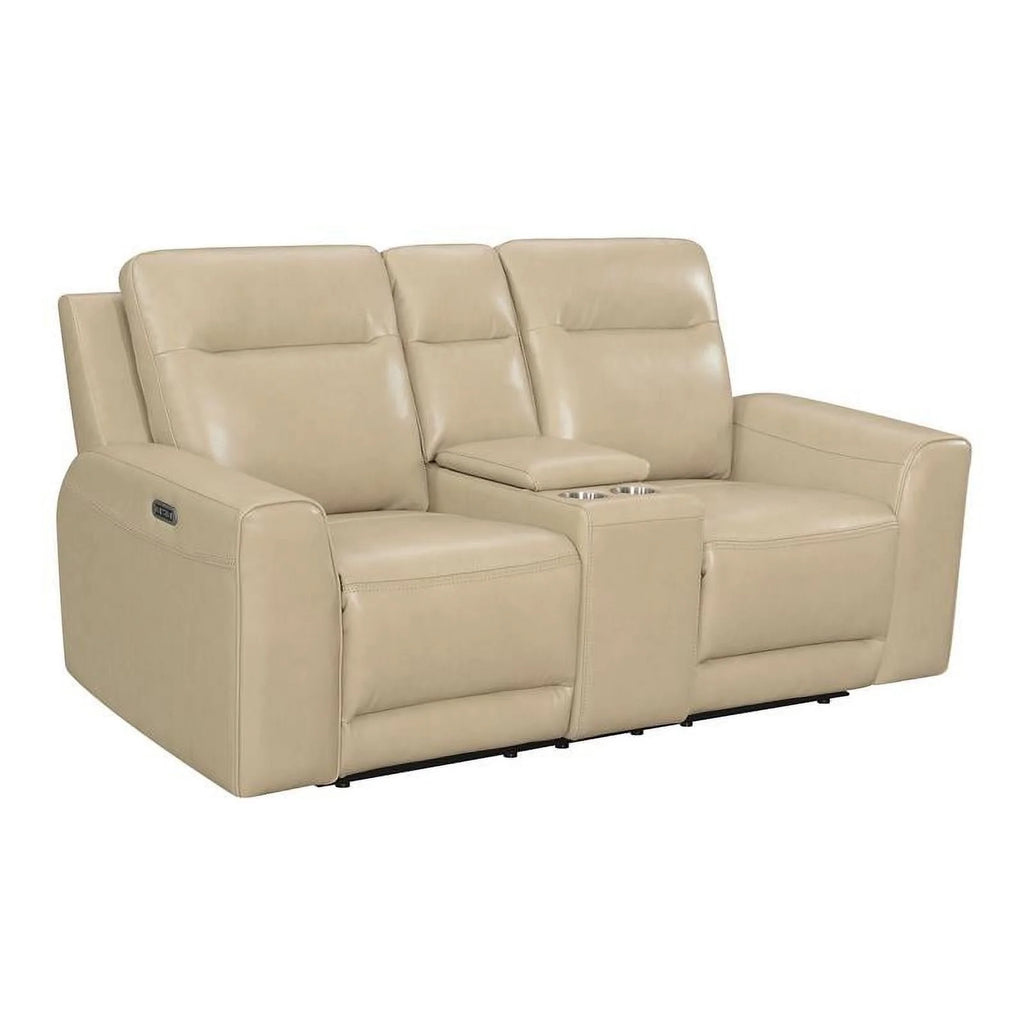Beige Leather Power Reclining 3-Piece Set N9874