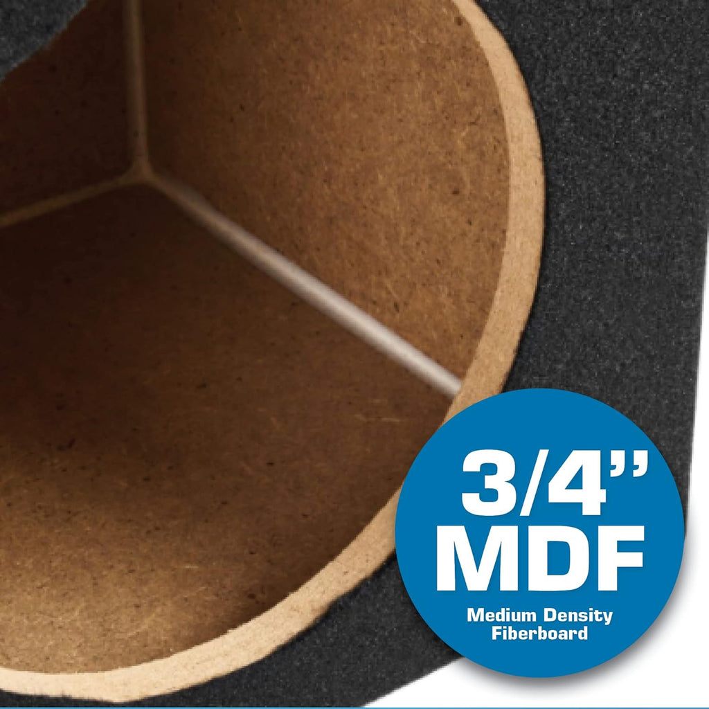Single 12” Sealed MDF Black Carpeted Subwoofer Enclosure Pack of 2 P495177