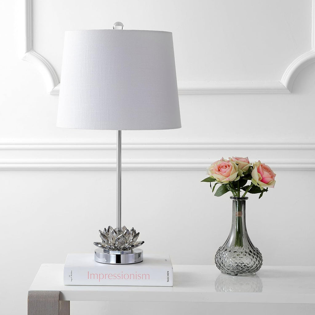 25 Crystal LED Table Lamp, Smoke Gray/Chrome D79844