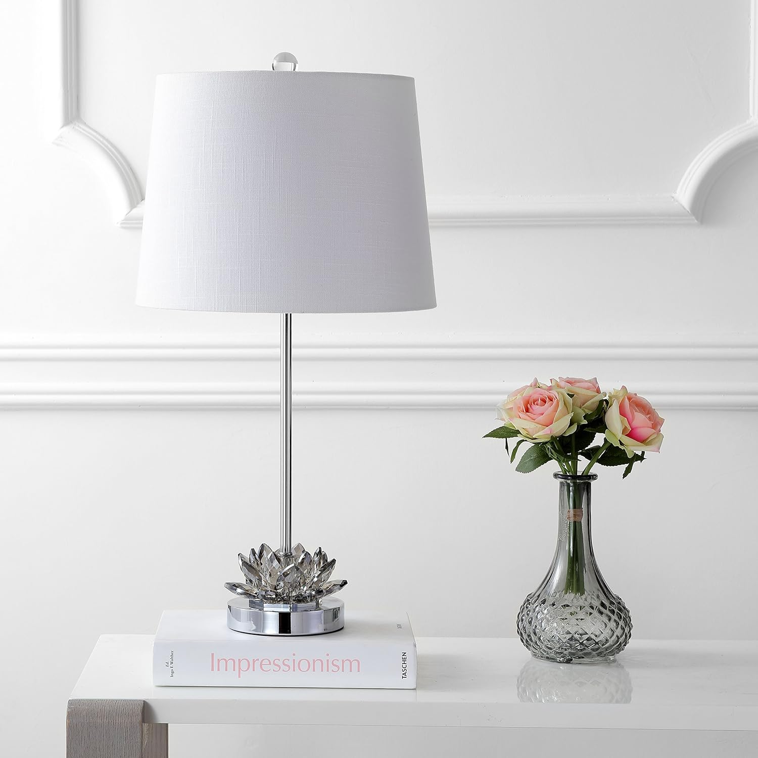 25 Crystal LED Table Lamp, Smoke Gray/Chrome D79844