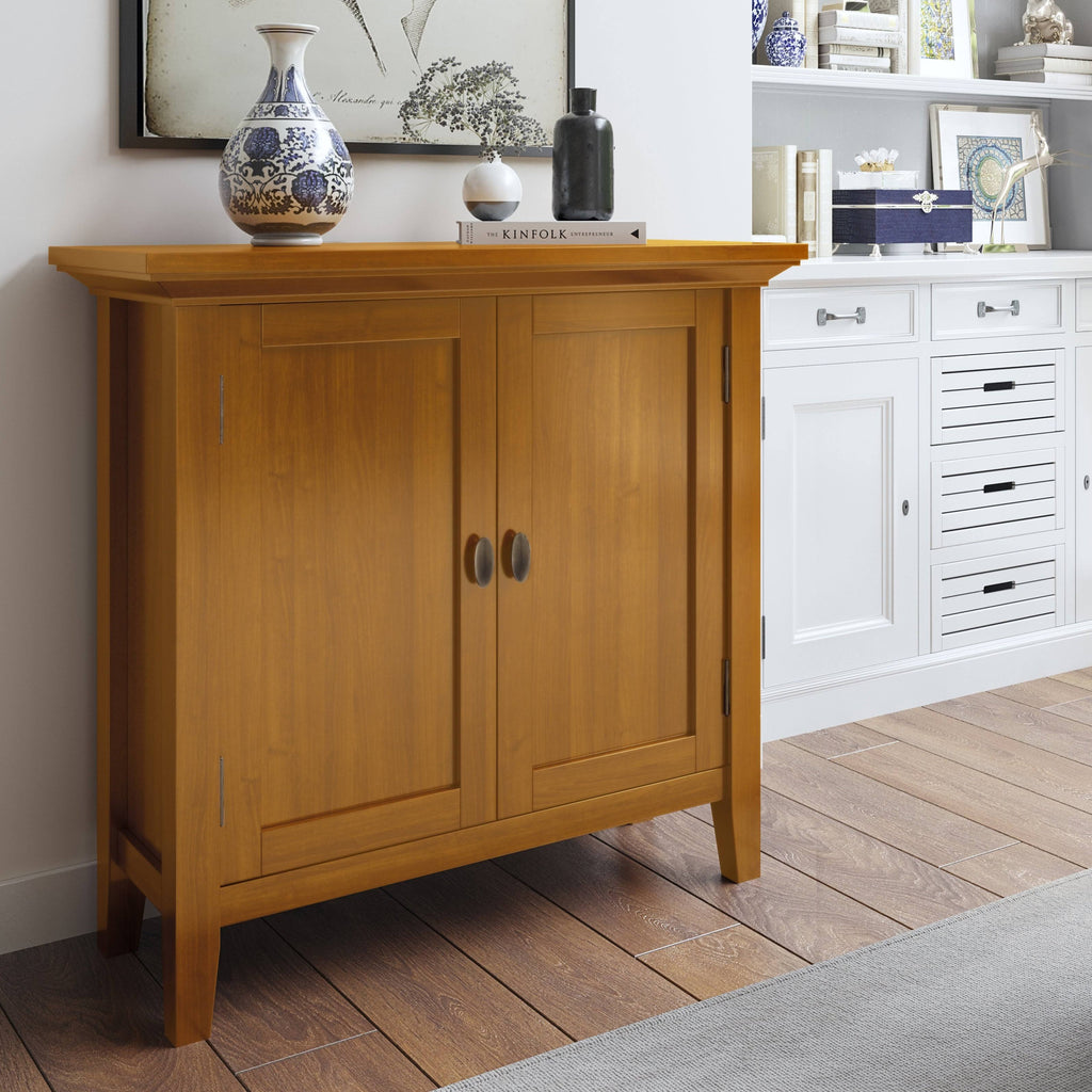 Solid Wood Low Storage Cabinet Light Golden Brown J774313