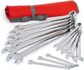 14 Pc. 12 Point SAE Combination Wrench Set with Tool Roll B965