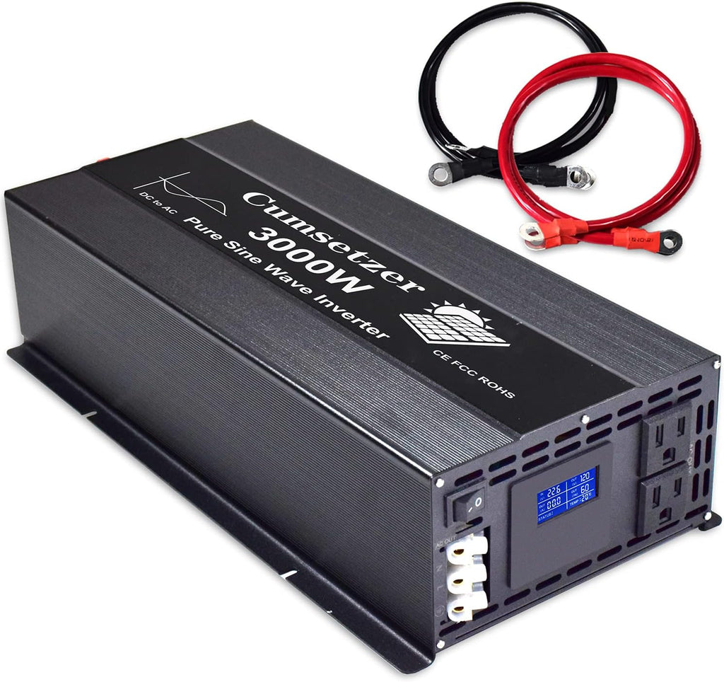 3000w 24v Pure Sine Wave Power Inverter with Dual US Outlet and LCD Display A20545