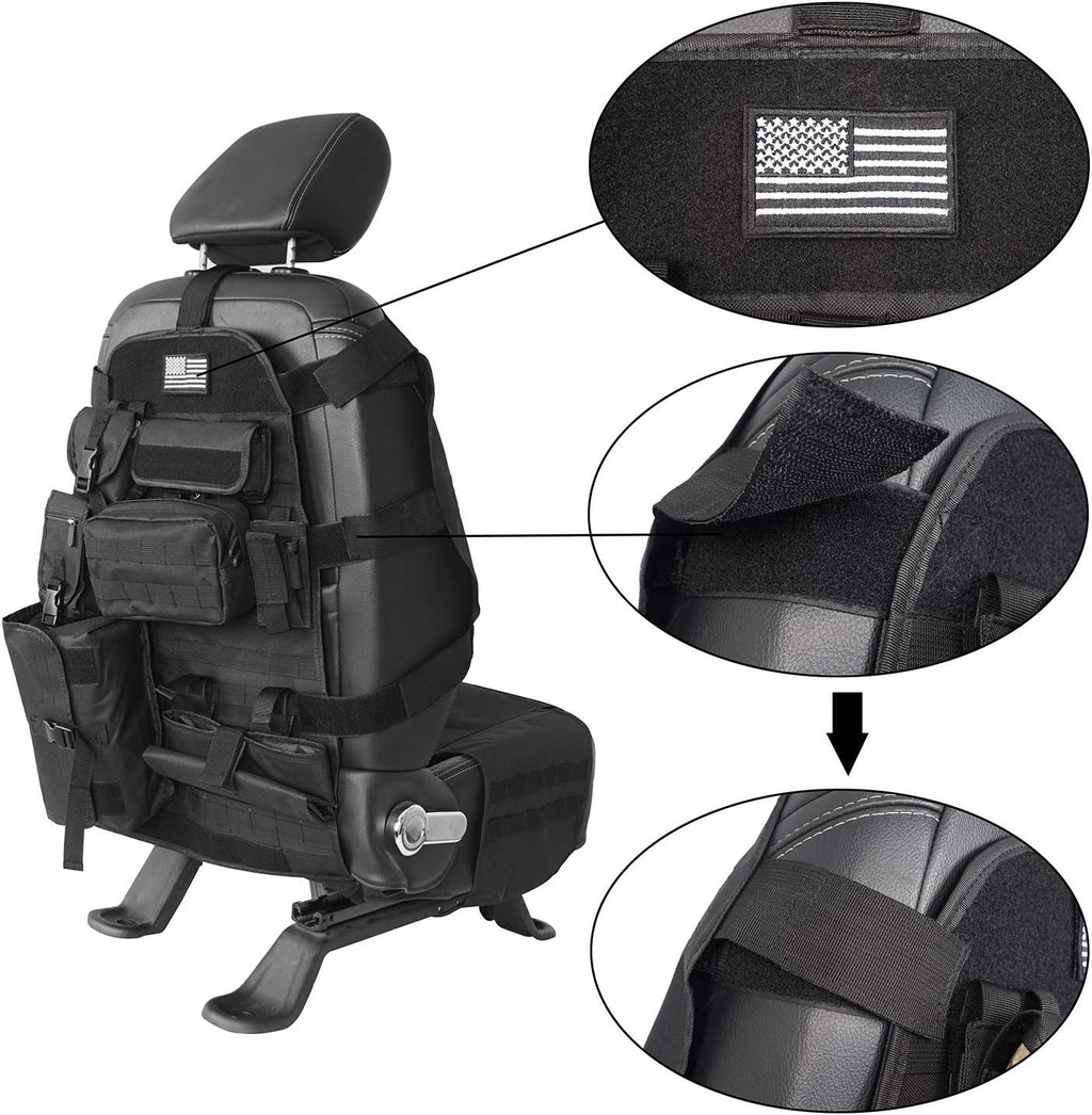 Molle Seat Back Organizer with Multi Pocket Pouch Bag D746610