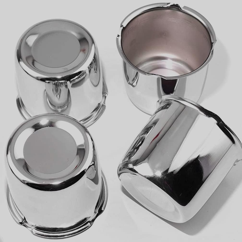 4pcs Chrome Silver Push Through Wheel Center Caps for 4.25 Center Bore Trailer Wheel Rim Q1096