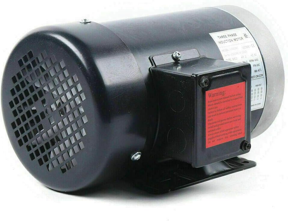 3 Phase 2HP Electric Motor, 3450 RPM, 56 Frame, 5/8" Shaft Diameter, TEFC V5096