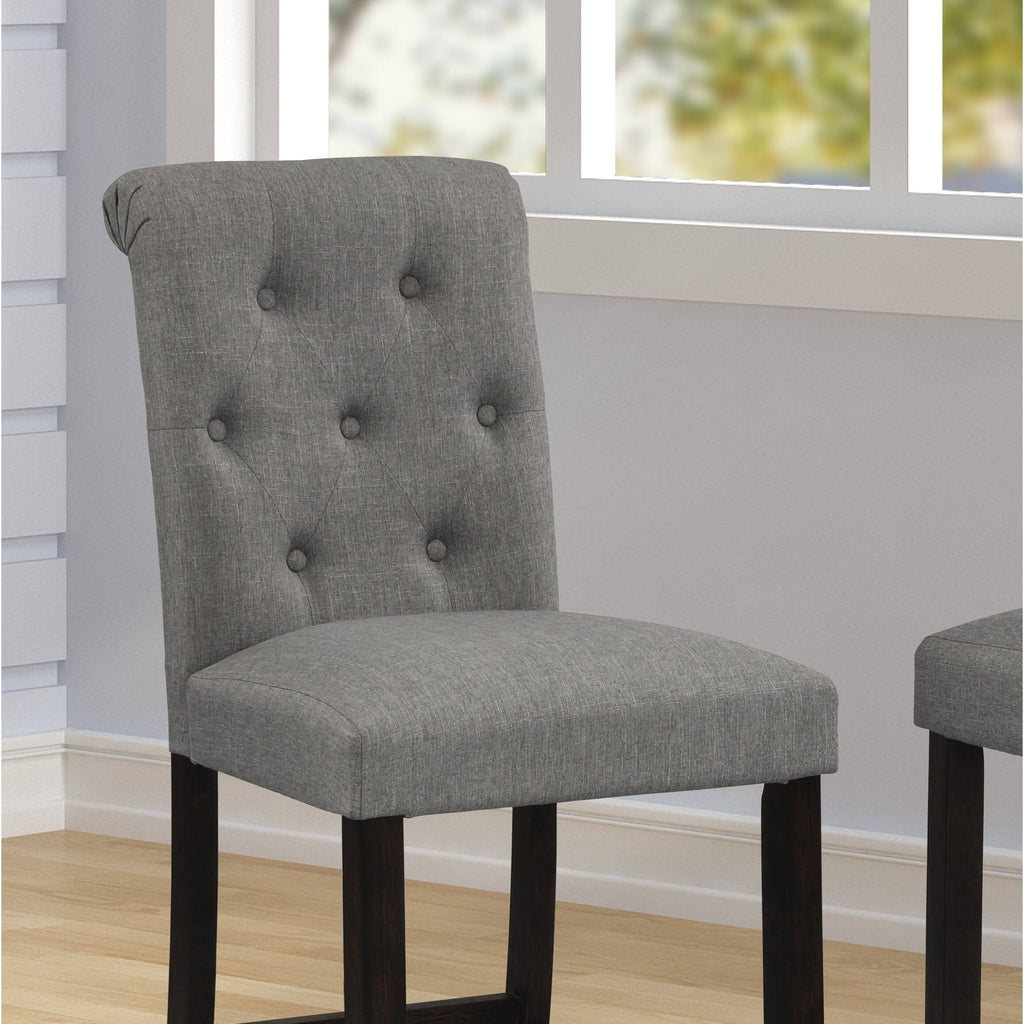 Solid Wood Tufted Barstool, Set of 2 N189394