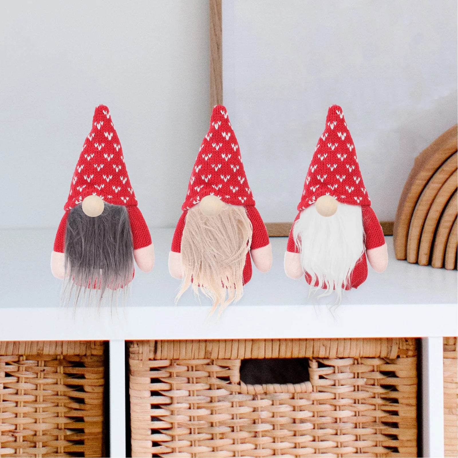 Craft Supply Decoration Gnome Doll DIY Making Supplies Including Square Faux Fur Fabric Wooden Balls D993477
