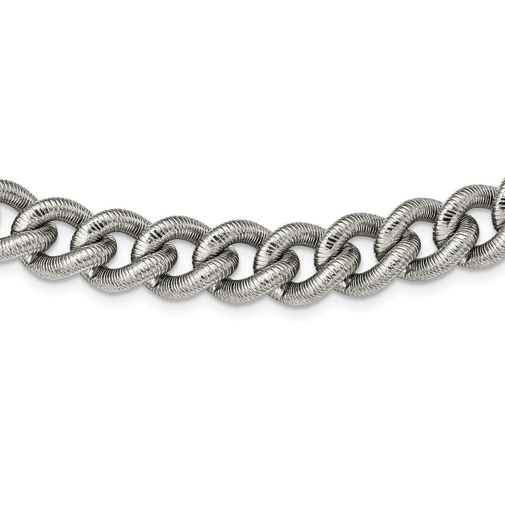 Textured Curb Chain Necklace, 23.75 Inch B6619
