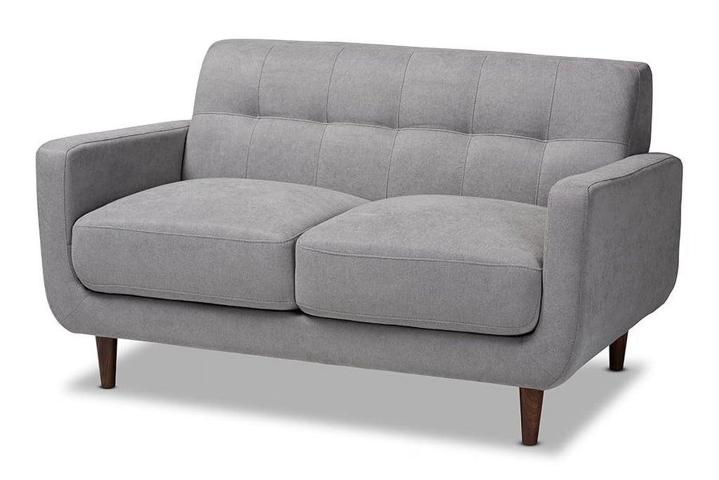 Light Grey Fabric Upholstered Loveseat A9620