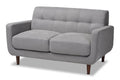 Light Grey Fabric Upholstered Loveseat A9620