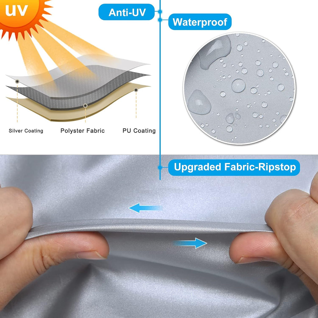 RV 5th Wheel Cover with Adhesive Repair Patch, Ripstop Waterproof, Fits 31'1"-34' L, Pack of 2 M238