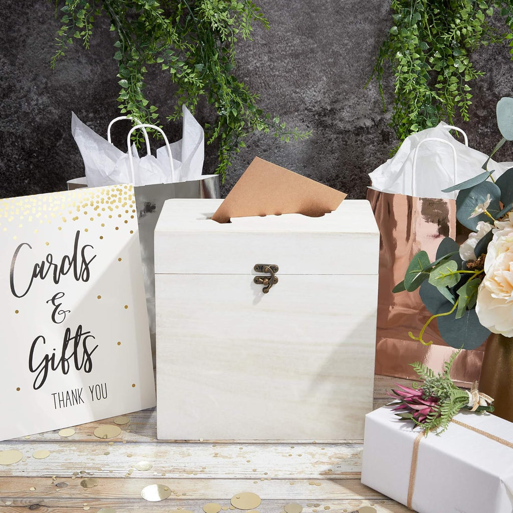 White Rustic Card Box B809