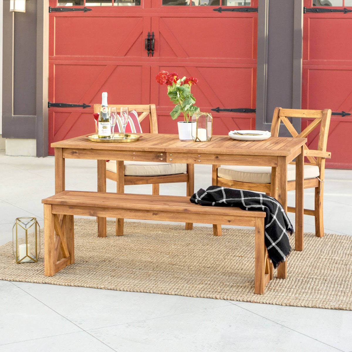 4-Piece Acacia Outdoor Dining Set U448