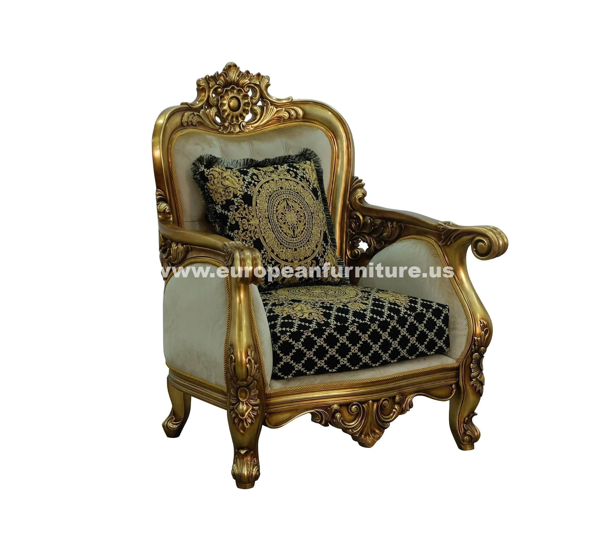 Antique-Bronze Jacquard Chair Set 2 U531461