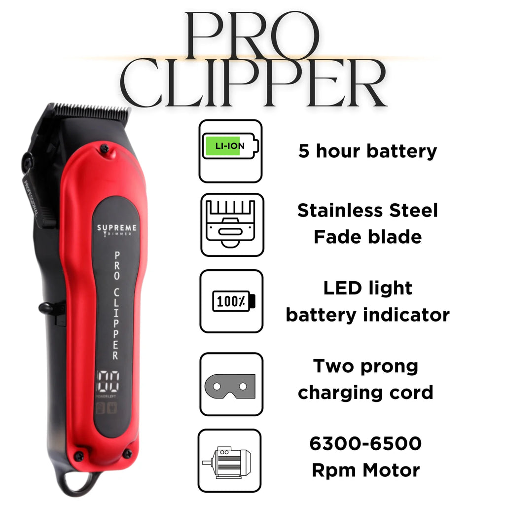 Red Cordless Professional Clipper Set T644523