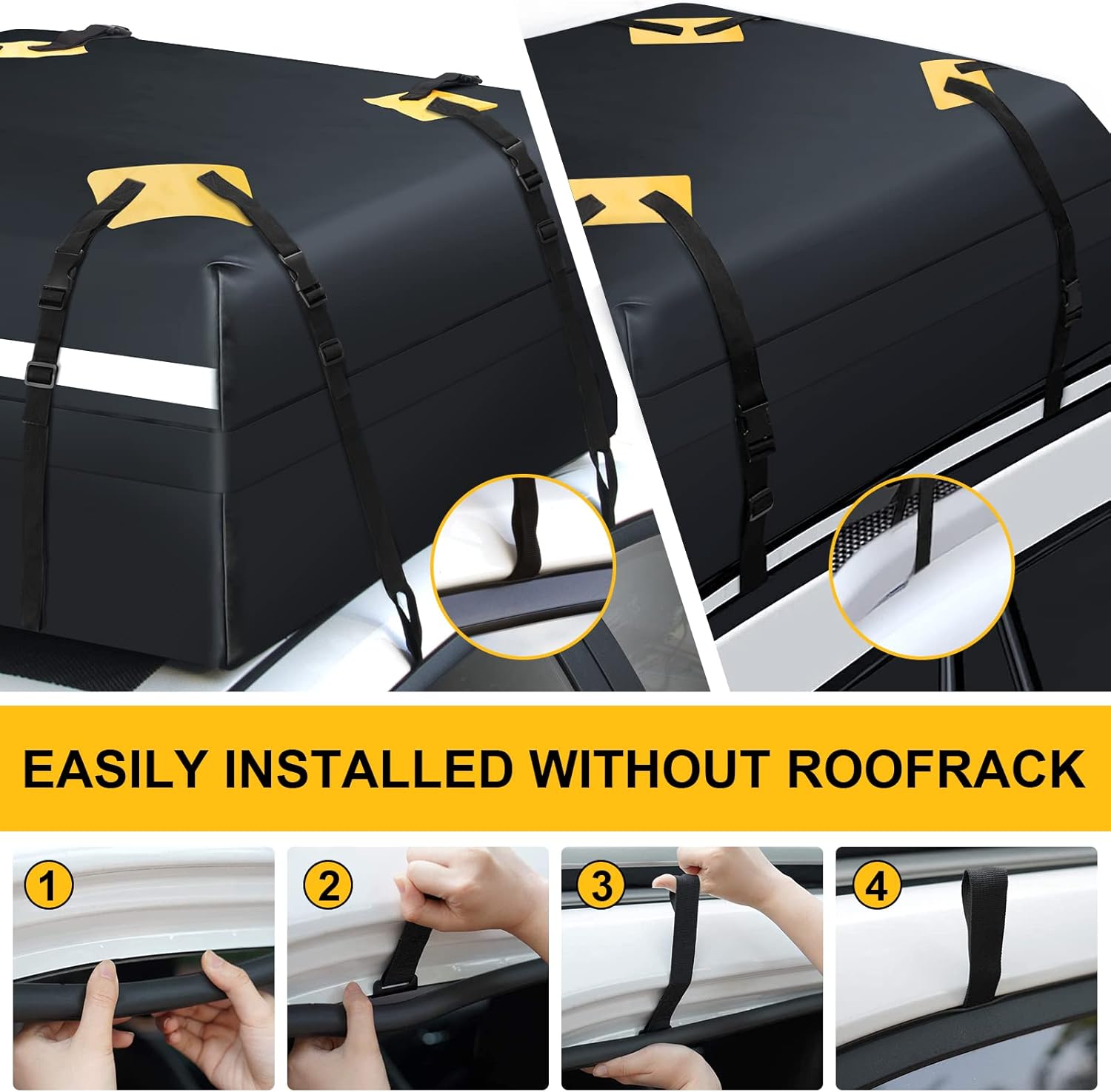 Rooftop Cargo Carrier 15 Cubic Feet Waterproof Roof Rack Cargo Bag with Anti-Slip Mat A670