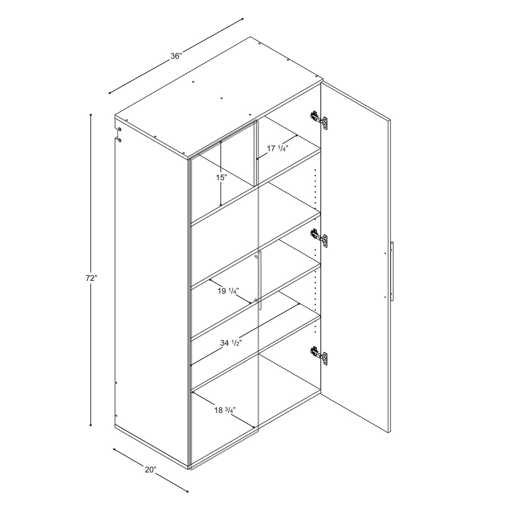 Large Light Gray Storage Cabinet Y235452
