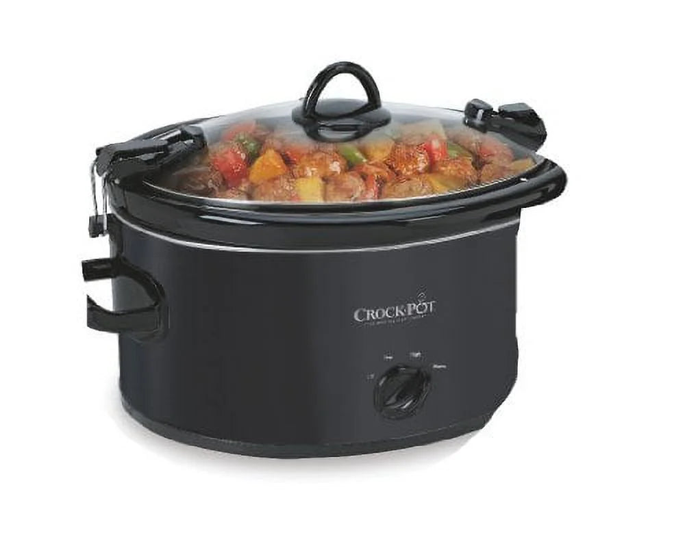 6-Quart Black Manual Slow Cooker E344