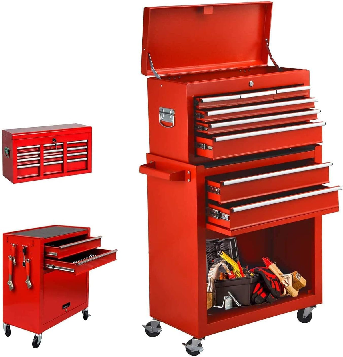 Blue 8-Drawer Rolling Tool Chest with Keyed Locking System W341658