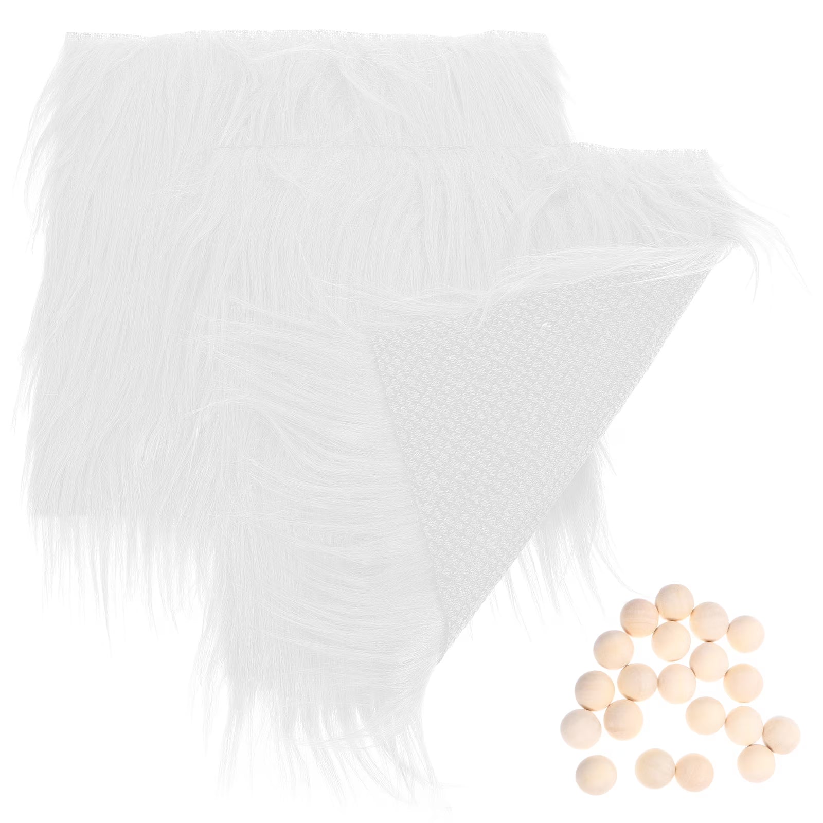 Craft Supply Decoration Gnome Doll DIY Making Supplies Including Square Faux Fur Fabric Wooden Balls D993477