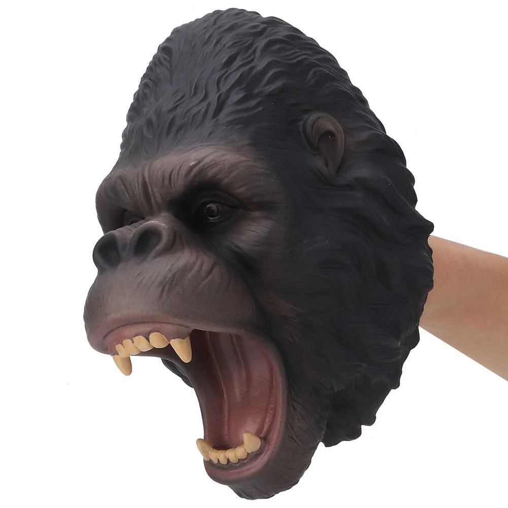 Realistic Plastic Orangutan Head Hand Toy T76344