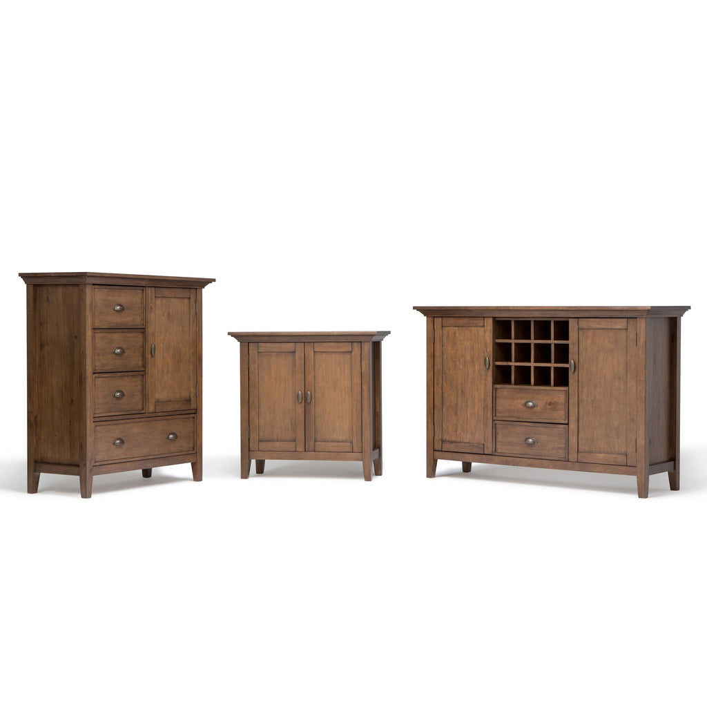 Solid Wood Low Storage Cabinet Light Golden Brown J774313