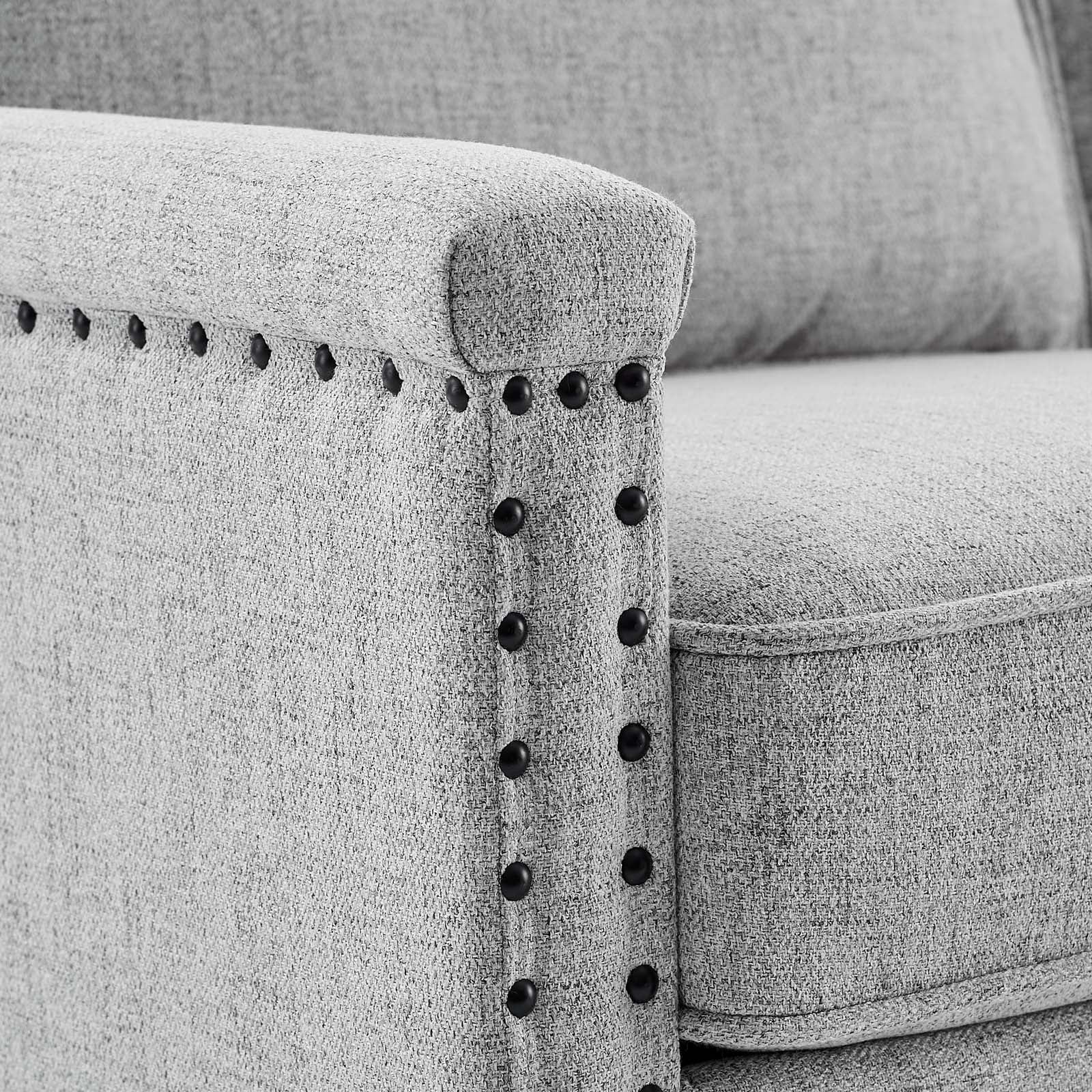 Light Gray Upholstered Fabric Loveseat C916