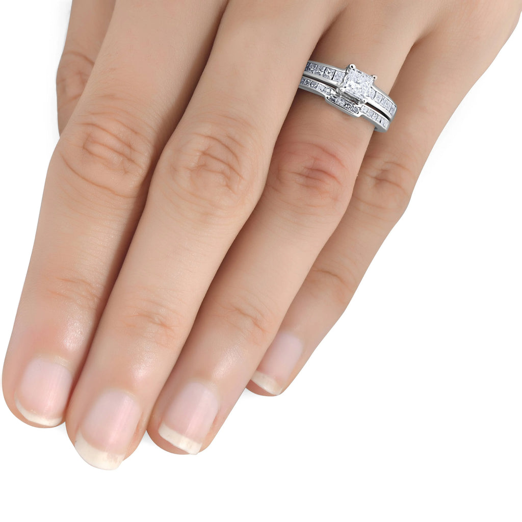 14K White Gold Diamond Wedding Engagement Ring K625876