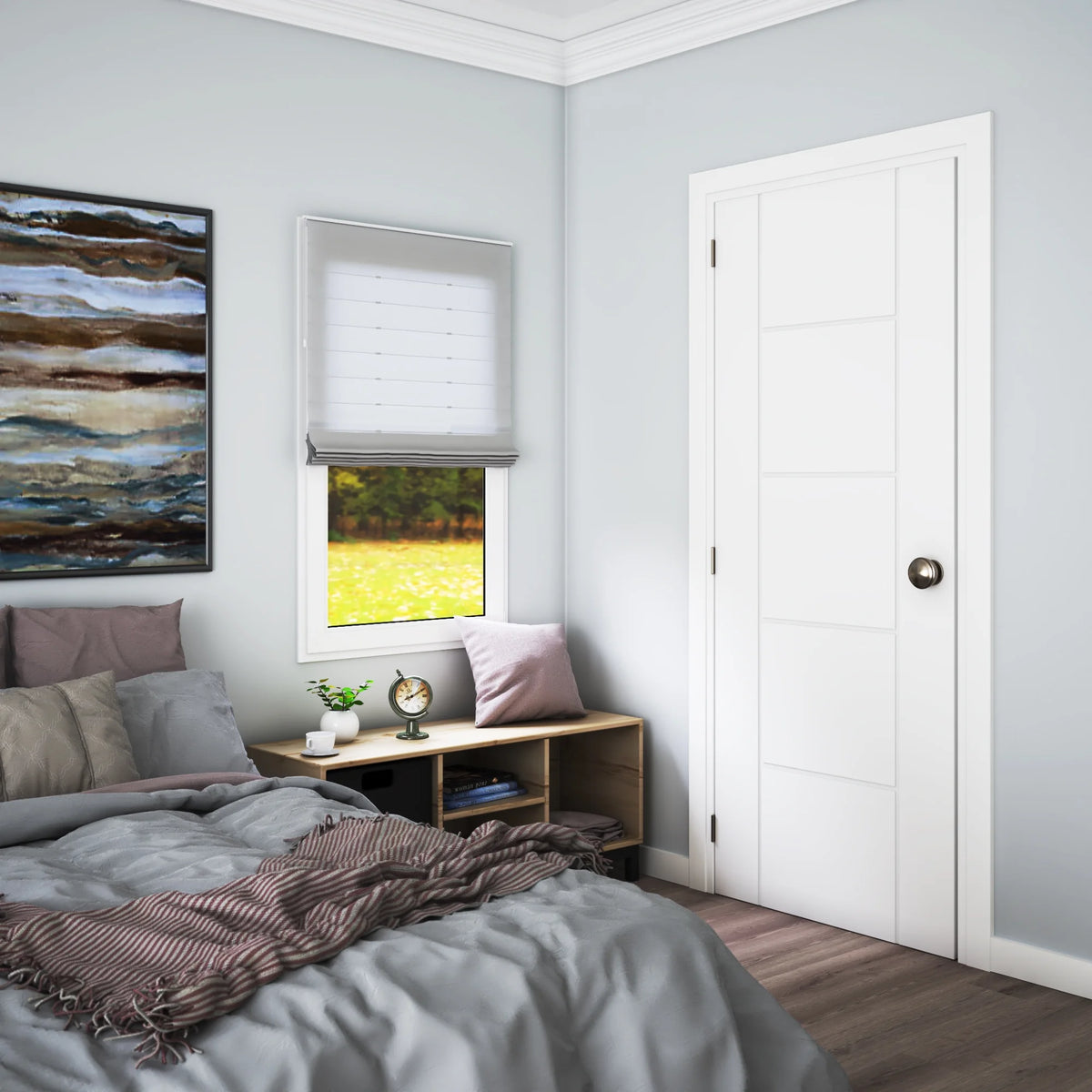80" x 32" Semi-Solid White Prefinished Flush Wood MDF Interior Slab Door L470