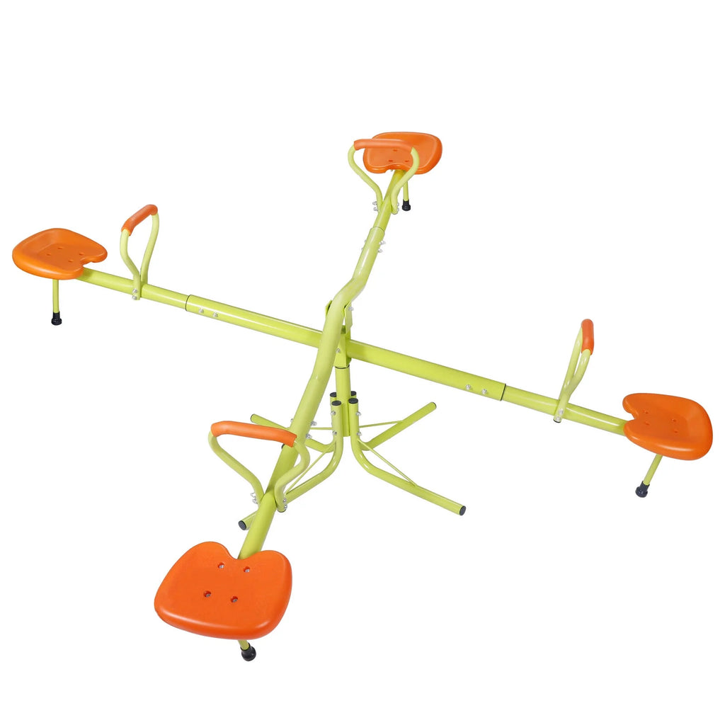 Heavy-Duty Seesaw 360 Degree Spinning with Handle Outdoor for 2-4 Kids O177
